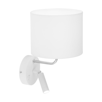 TK Lighting 4236 - Nástěnné svítidlo Richi 1xE27 + 1xG9, bílá/chrom/textil