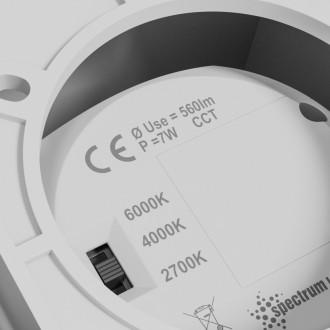 Spectrum SLI043034CCT_PW - Stropní LED svítidlo CHLOE COMPLETE SURFACE 7W, 2700/4000/6000K, 600lm, 45°, bílá