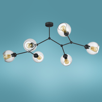 TK Lighting 2731 - Stropní svítidlo Fairy graphite 6xE27, černá/grafit