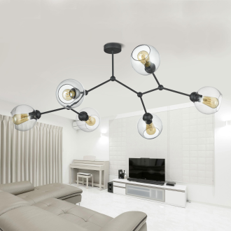 TK Lighting 2731 - Stropní svítidlo Fairy graphite 6xE27, černá/grafit
