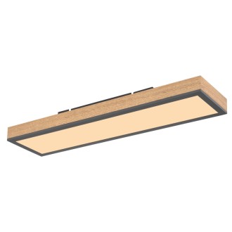 Globo 416080WD - Stropní LED svítidlo Doro 18W, 3000K, 1000lm, 150x600, grafit/opál/imitace dřeva
