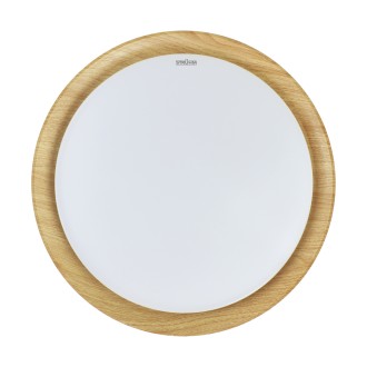 Strühm-Ideus 04786 - Stropní svítidlo FIGARO C 3xE27, Ø385, bílá/imitace borovice