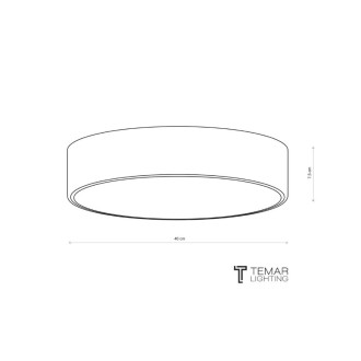 Temar CLEO 400 GREY IP54 - Stropní svítidlo CLEO GREY IP54, 3xE27, Ø400, šedá/plast