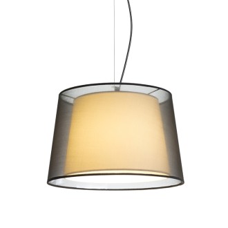 Rendl R12483 - Textilní lustr Esplanade 1xE27, Ø430, transparentní černá/bílá/chrom