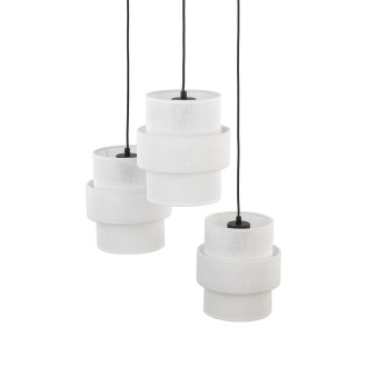 TK Lighting 6018 - Textilní lustr Calisto 3xE27, Ø450, bílá/černá